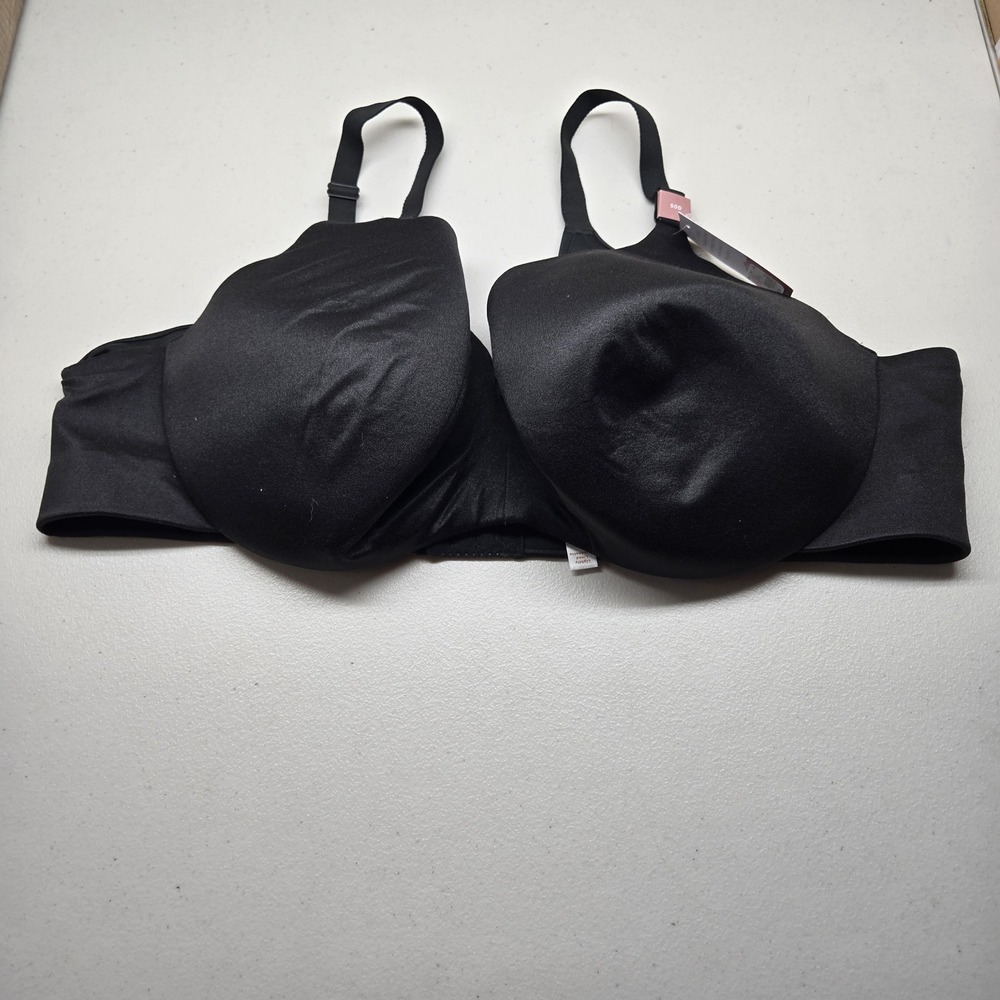 Cacique Women Bra 50D Black Lightly Lined Balconette Underwired NWT